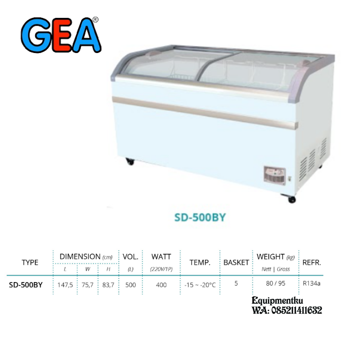 SLIDING CURVE GLASS FREEZER GEA SD 500BY Lazada Indonesia