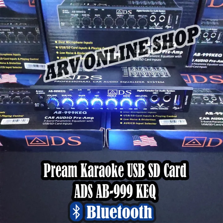 Preamp Paramaetik Equalizer Karaoke Mobil Ads Ab Keq Bluetooth Usb