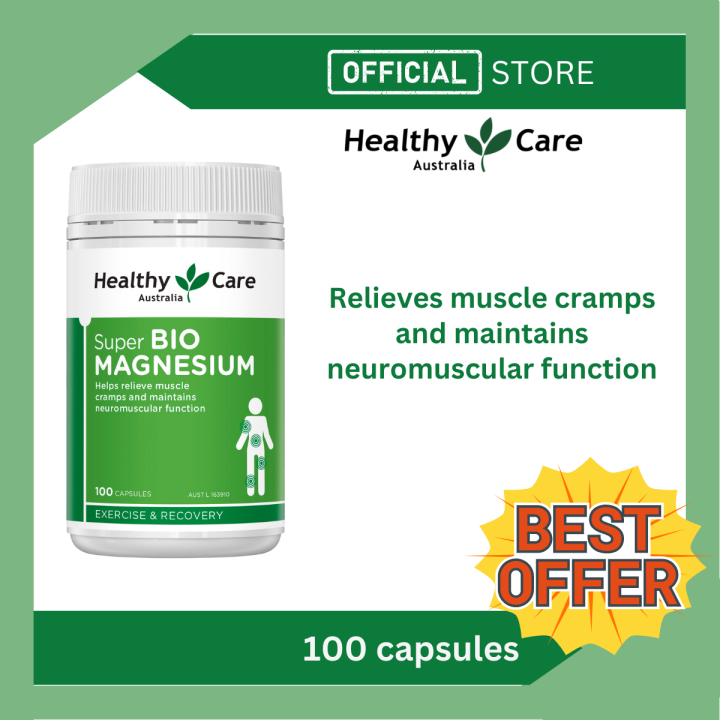 Healthy Care Super Bio Magnesium Capsules Prevent Muscle Cramps