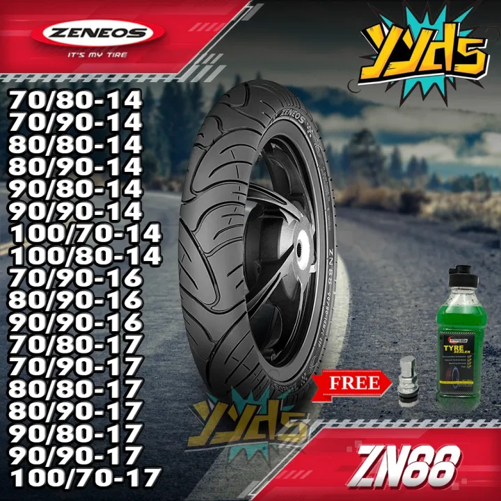 Zeneos ZN88 Motorcycle Tire Rim 1417 Tubeless FREE SEALANT AND PITO