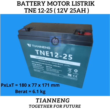 Tianneng TNE12 25 Aki Kering Motor Listrik 12V 25Ah General Deep