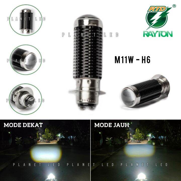 RTD Rayton M11W H6 Lampu Utama Lampu Depan Motor LED AC DC Type Laser