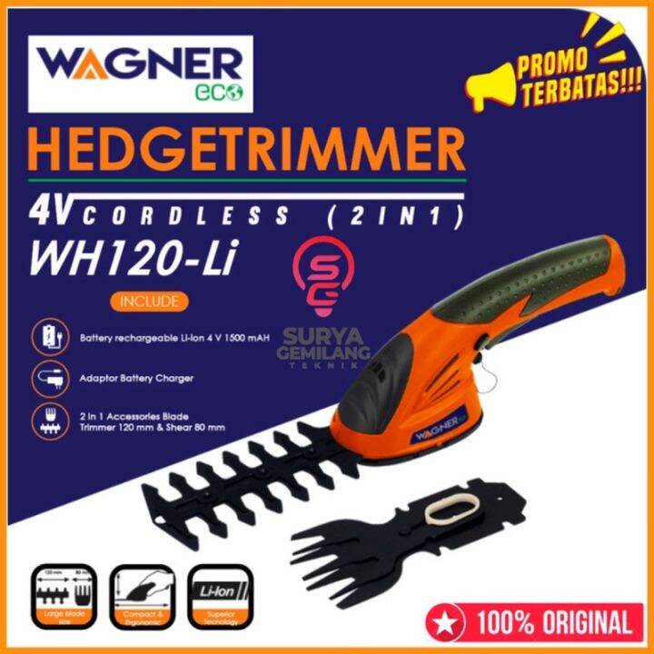 Alat Potong Pagar Tanaman Cordless Hedge Trimmer Wagner Wh 120 Li