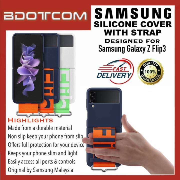 Original Samsung Silicone Cover With Strap For Samsung Galaxy Z Flip