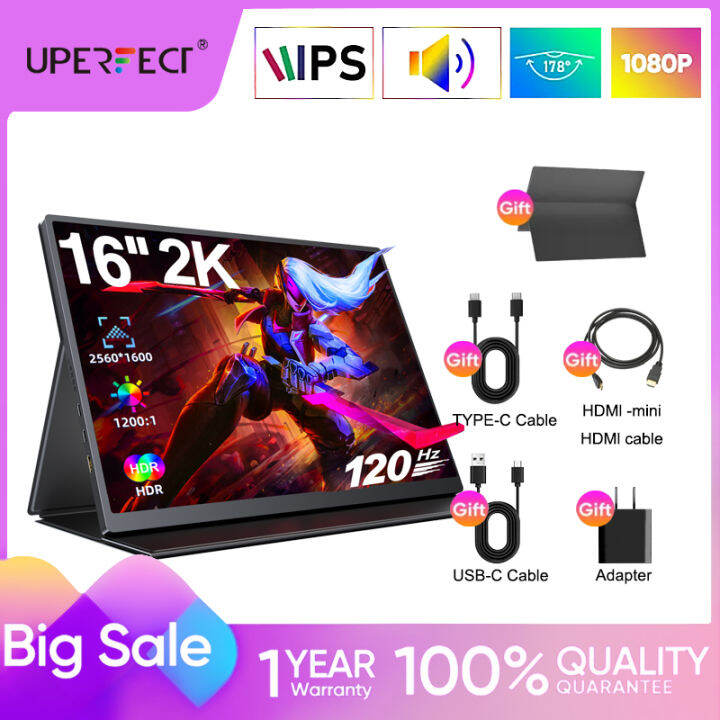 UPERFECT 2K 16 Portable MonitorGaming Display IPS HDR Eyecare With