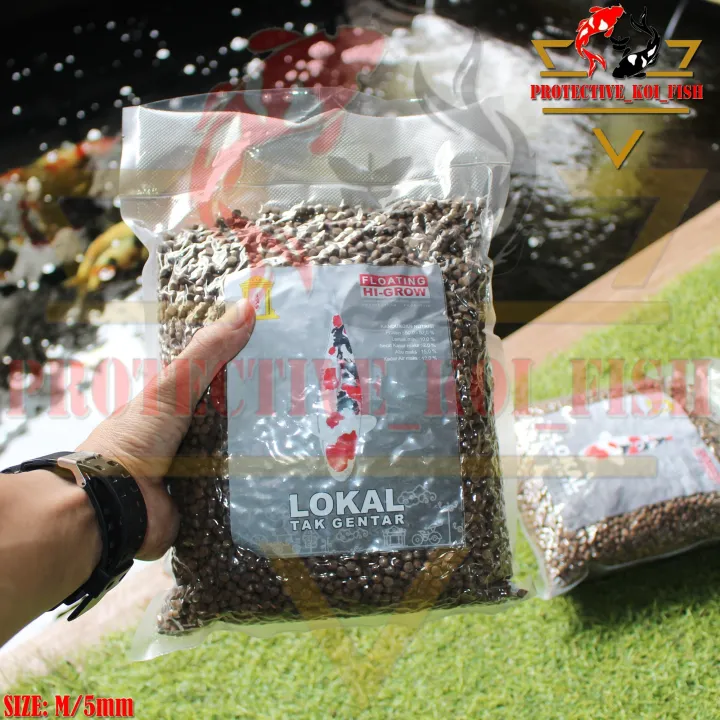 Pakan Ikan Koi Lokal Tak Gentar Floating Hi Grow I Pelet Ikan 1kg