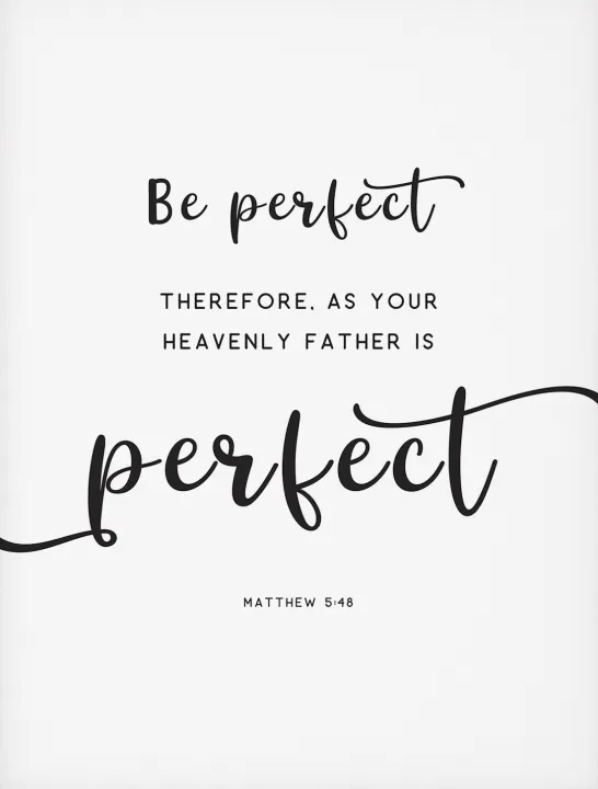 Bible Verse Wall Art Matthew Be Perfect Modern Bible Verse Print