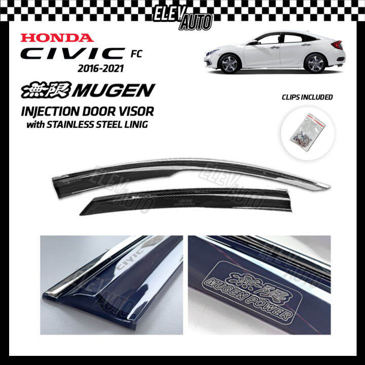 Honda Civic Fc Mugen Injection Door Visor Stainless Steel