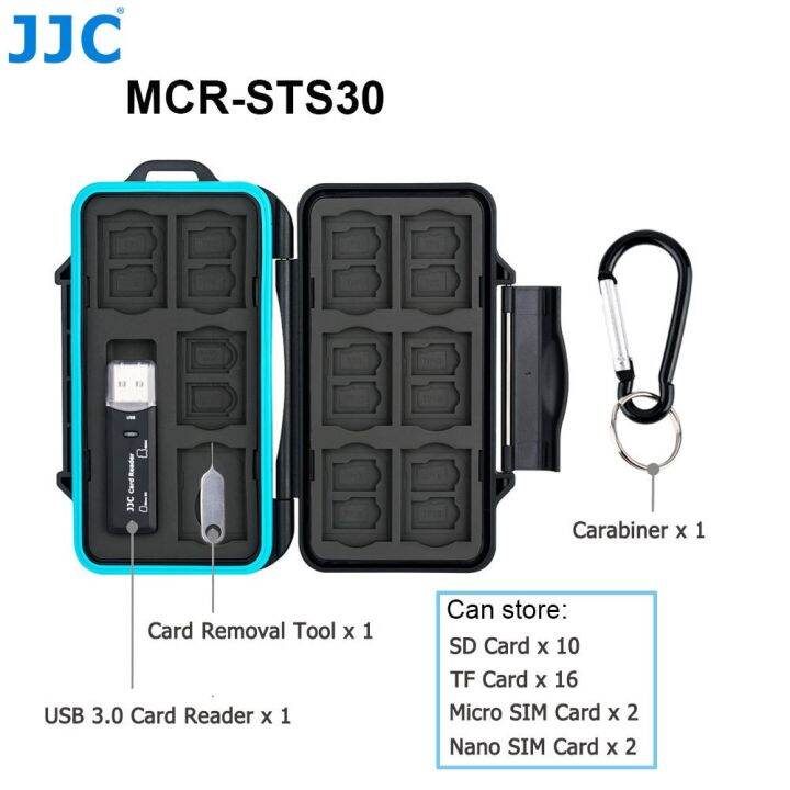 Jjc Memory Card Case Holder Storage Box For Sd Sdhc Sdxc Micro Sd