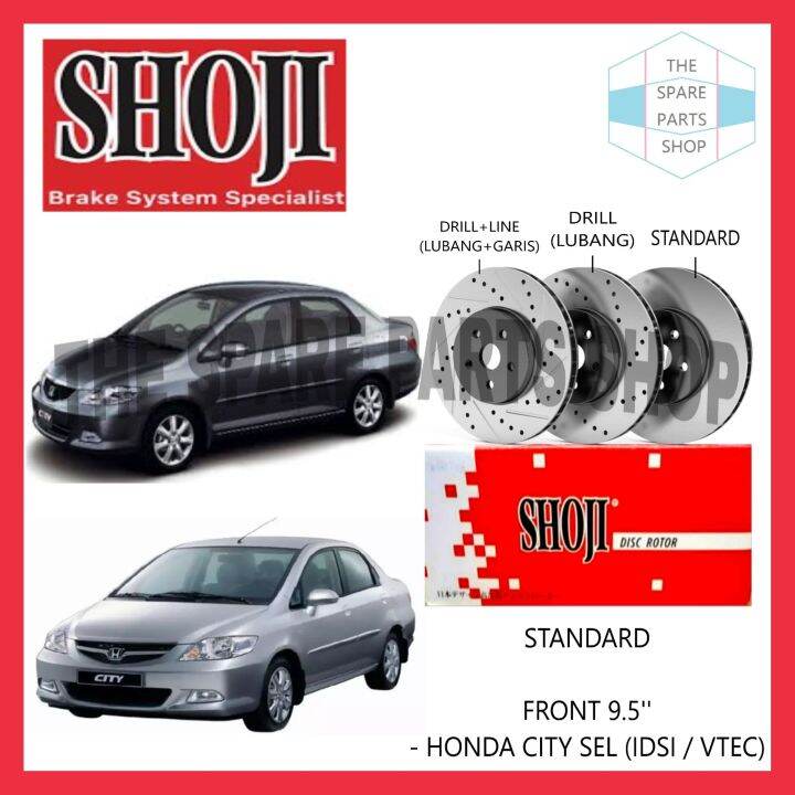 HONDA CITY SEL IDSI VTEC FRONT 9 5 BRAKE DISC ROTOR SET FRONT SHOJI