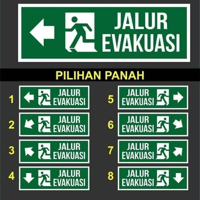 SIGN AKRILIK K3 SAFETY PETUNJUK ARAH JALUR EVAKUASI 10 X 30CM Lazada