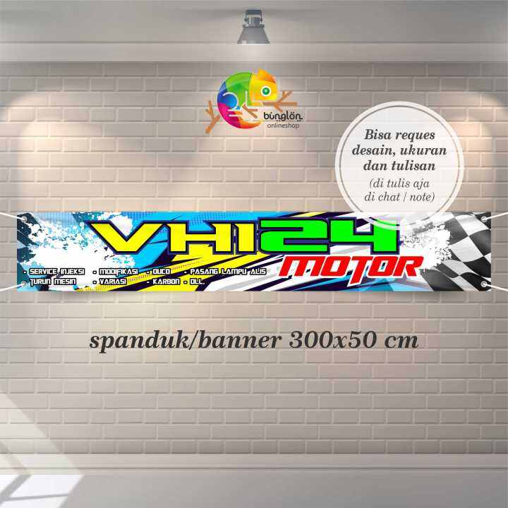 300x50 Spanduk Banner Bengkel Keren Spanduk Bengkel Modern Racing