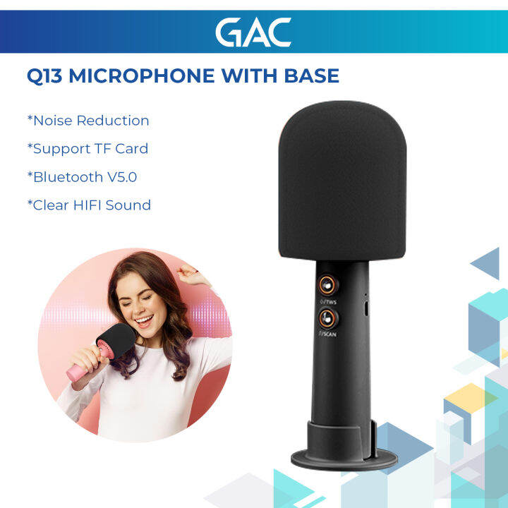 Q Wireless Microphone With Base Portable Bluetooth Hifi Speaker Mic