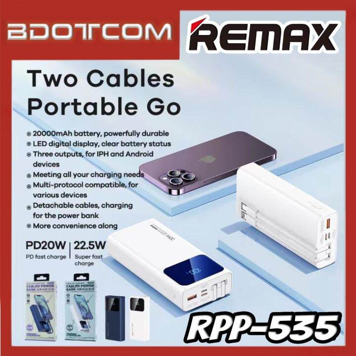 Remax RPP 535 Voyage Series 20W 22 5W PD QC Cabled 20000mAh Fast