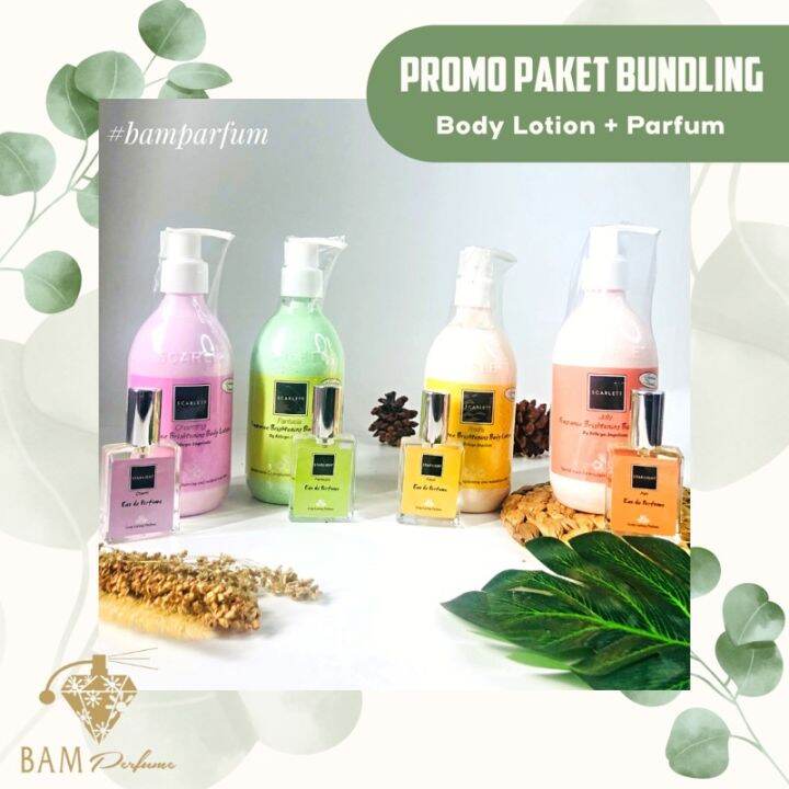 Paket Hemat Body Lotion Scarlett Dan Parfum Dengan Aroma Senada