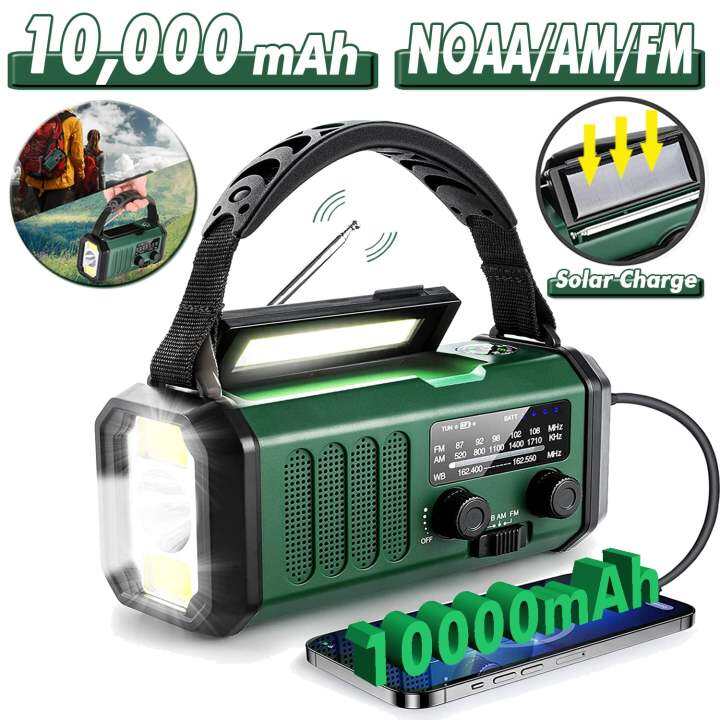 Mah Radio Solar Hand Crank Powerbank Am Fm Radio Rechargeable