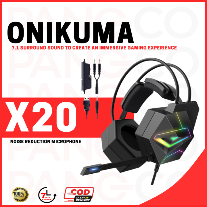 Onikuma X Rgb Gaming Headset Noise Canceling Headphone Surround