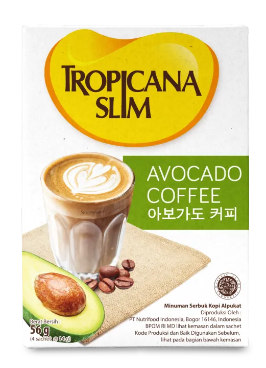 Tropicana Slim Avocado Coffee 4 Sch X 12 Box Kopi Alpukat Nikmat