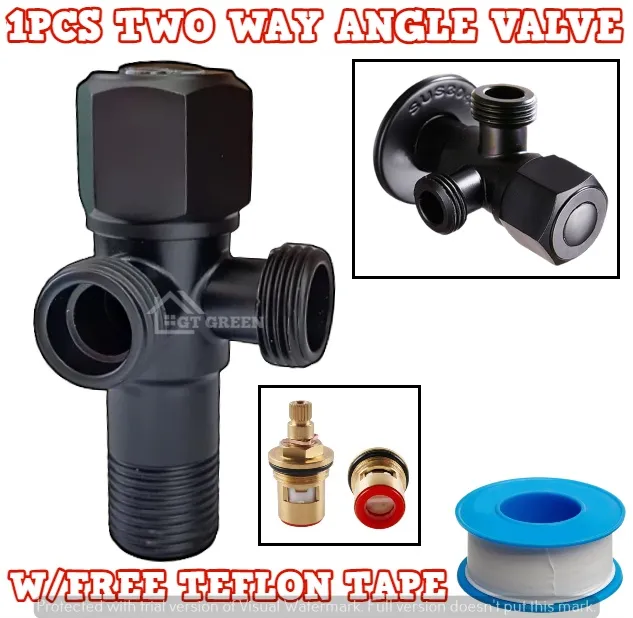 Pcs Stainless Steel Matte Black Two Way Angle Valve Male