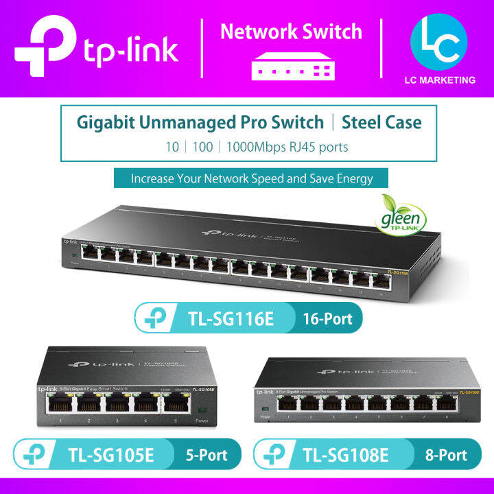 TP Link TL SG105E TL SG108E TL SG116E 10 100 1000Mbps RJ45 Ports