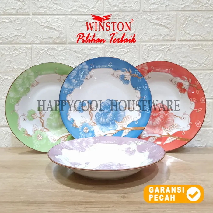 Winston Piring Keramik In Chrysan Rose Piring Makan Porcelain Cm