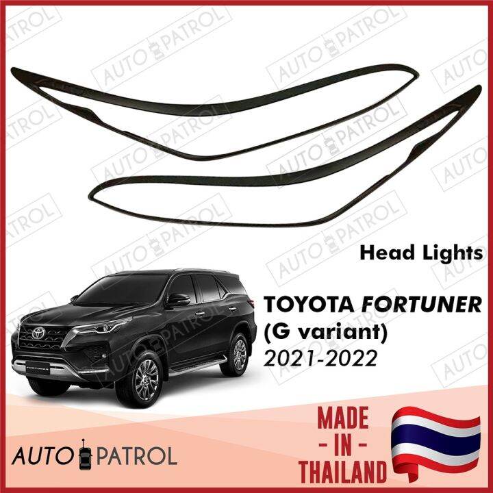 Toyota Fortuner G Variant Head Lights Garnish Matte Black