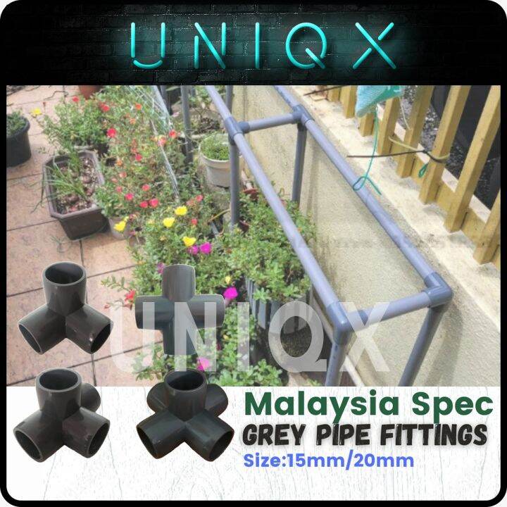 Uniqx Pvc Pipe Fitting Connector Joint Penyambung Paip For Pvc Grey