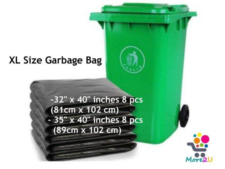 XL Size 32 35 X 40 Inches Garbage Bag 8pcs XL Bag Sampah Big