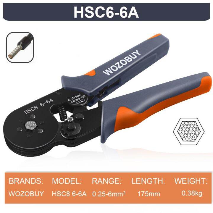 WOZOBUY Crimping Tool Kit HSC8 6 6A 6 4A Self Adjustable Ratchet