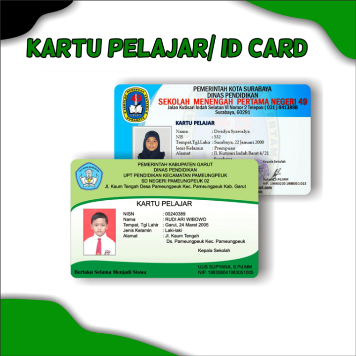 Harga Per Pcs Id Card Kartu Pelajar Kartu Siswa Kartu Mahasiswa