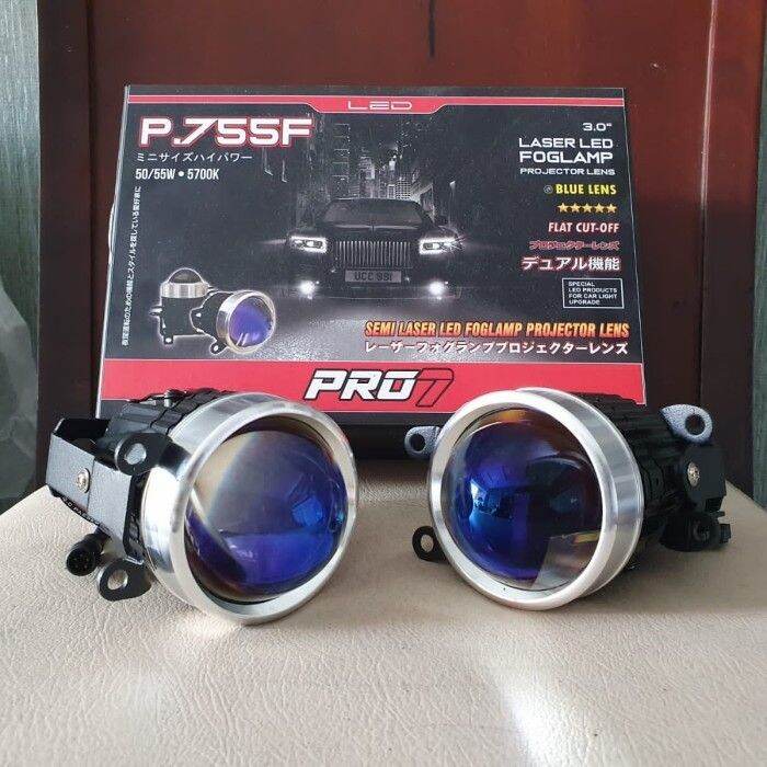 Foglamp Projector Semi Laser LED PRO7 P755F Blue Lens Hi Low 50 55W