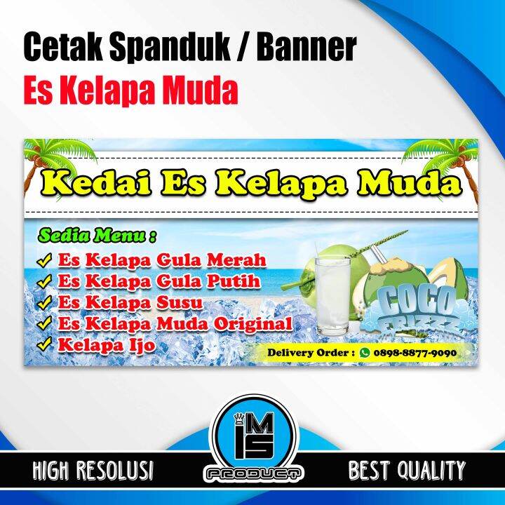 Cetak Banner Spanduk Es Kelapa Muda Lazada Indonesia