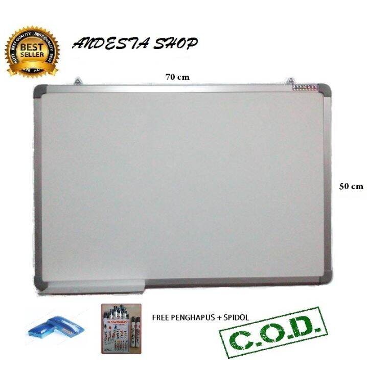 TERMURAH BISA COD Papan Tulis Whiteboard Gantung Tempel 50 X 70 CM