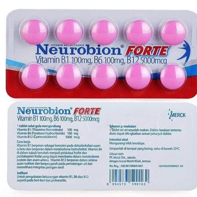 Per Strip Neurobion Forte Merah Dan Biru Blister Isi Tablet