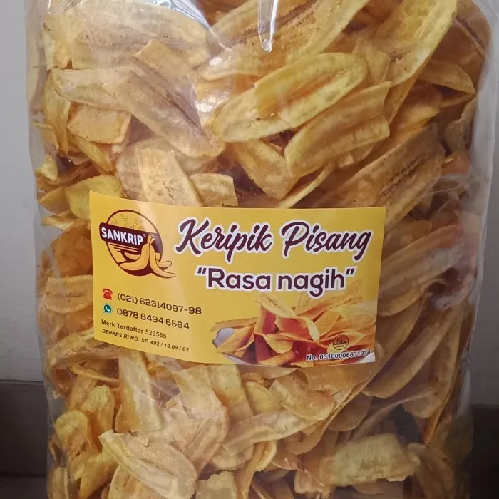 SanKrip Keripik Pisang Kepok Asin Tipis Renyah Garing 250gr Lazada