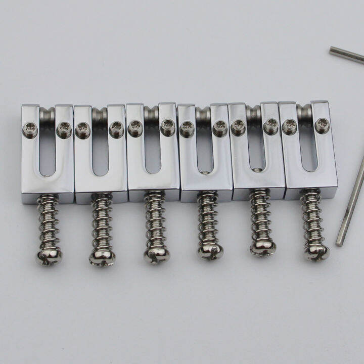 1 Set 10 5MM Stainless Steel Roller Brass Saddle Electric Guitar