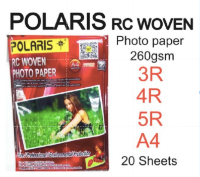 POLARIS RC WOVEN PHOTO PAPER 3R 4R 5R A4 260 GSM Lazada PH