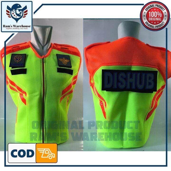 Rompi Logo Keselamatan Dishub Warna Orange Dan Hijau Stabilo Safety