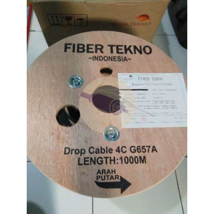 Kabel Dropcore Fiber Tekno Dropwire 4 Core 3 Seling 1Roll 1000 METER