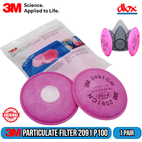 READY STOCK Original 3M Particulate Filter 2091 P100 1 PAIR Lazada