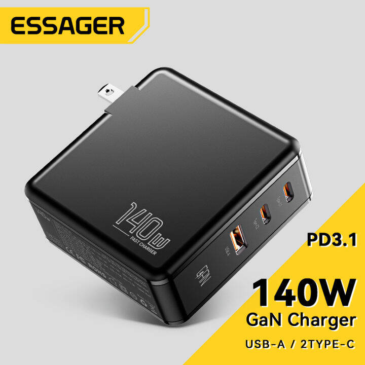 Essager 140W GaN USB Type C Charger Laptop 100W PD Fast Charge For