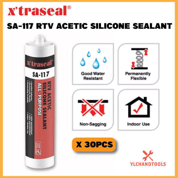 X Traseal SA 117 Versatile Grade RTV Acetic Silicone Sealant 30pcs