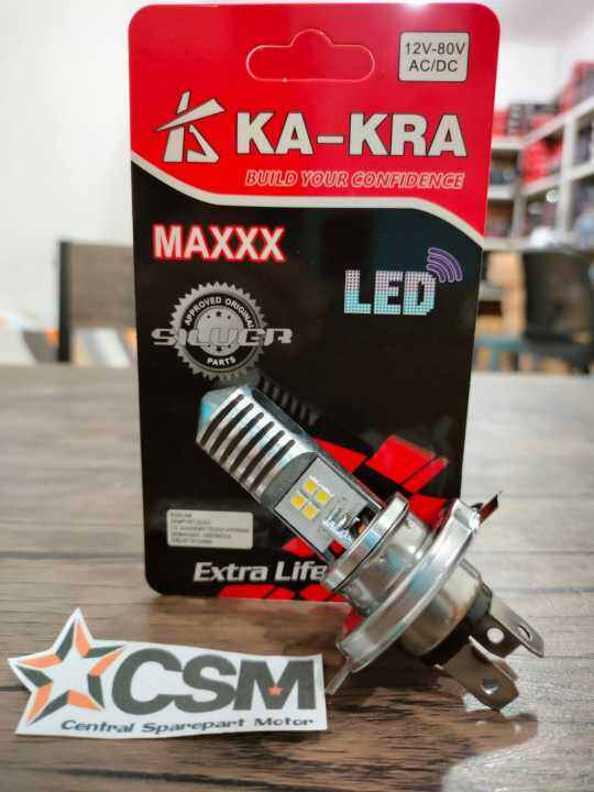 BOHLAM LAMPU DEPAN LED MOTOR MOBIL H4 8 MATA 2 MATA HI LOW VIXION MX