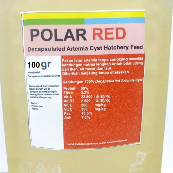 Gr Polar Red Decapsulated Artemia Cyst Hatchery Feed Repack