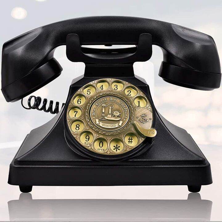 Irisvo Rotary Dial Telephone Retro Old Fashioned Landline For Home And