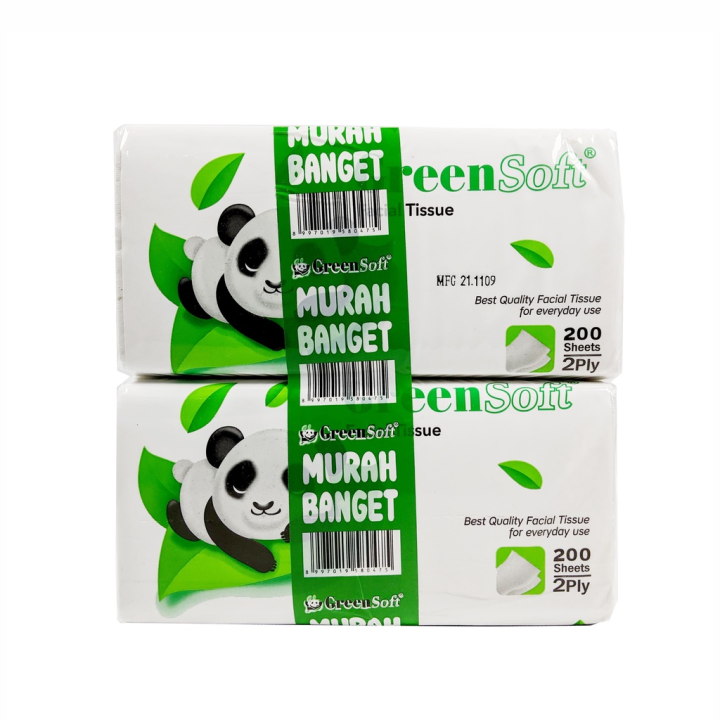 Esa Tisu Panda Facial Tissue Pack Isi Sheets Tisue Green Soft Panda