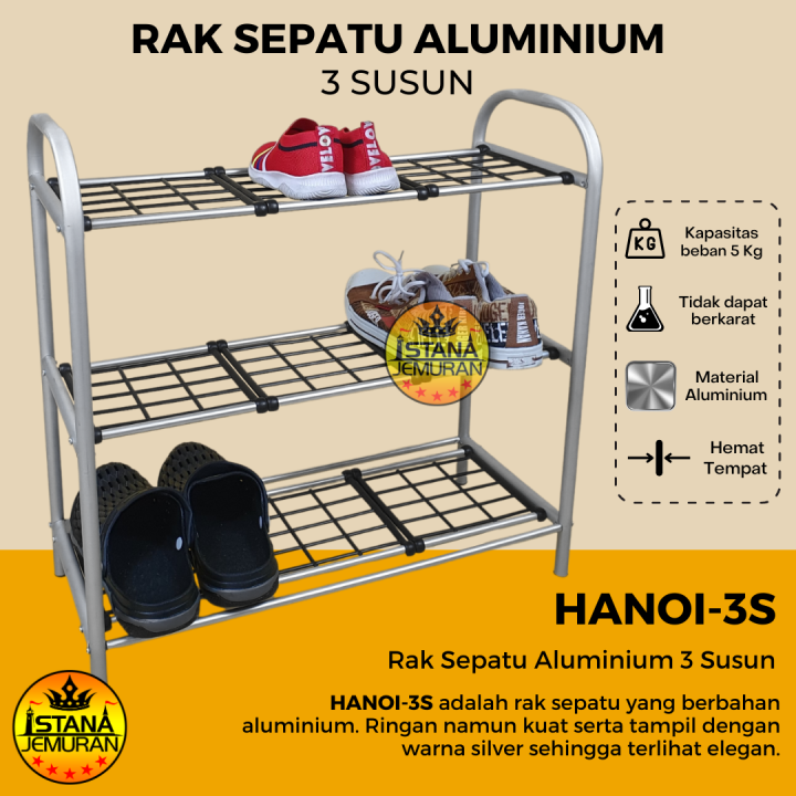 Rak Sepatu Aluminium Susun Anti Karat Shoe Rack Organizer Tempat