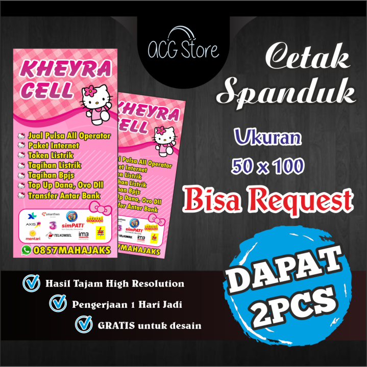 Acg Cetak Spanduk Dan Banner Poster Konter Pulsa Bisa Request