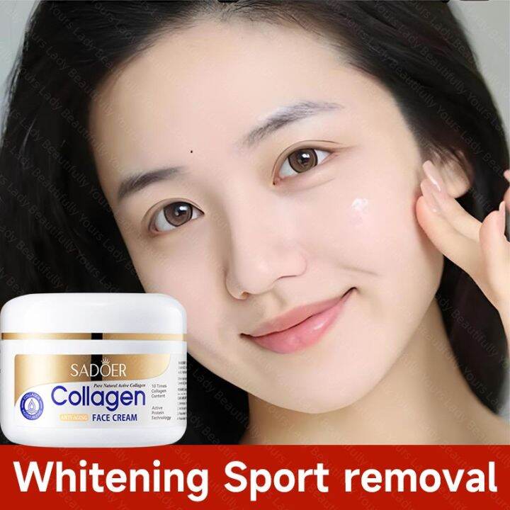 SADOER Collagen Face Cream 100g Lighten Dark Spots Repair Damaged Skin