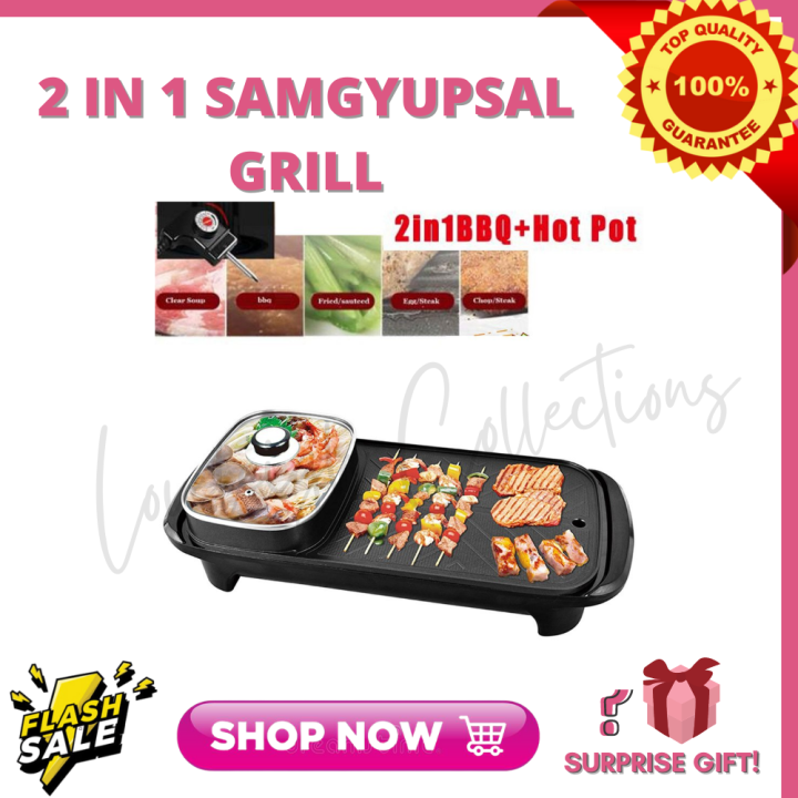 Loveleigh Samgyup Grill Set 2 In 1 Electric Korean Samgyupsal BBQ